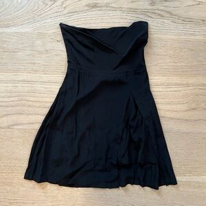 With Jean Tette Dress Elegant Black Strapless Dress